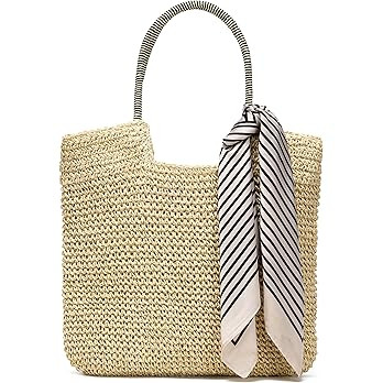 Rejolly Straw Tote Bag for Women Beach Summer Vacation Boho Rattan Handbags Large Woven Shoulder ... | Amazon (US)