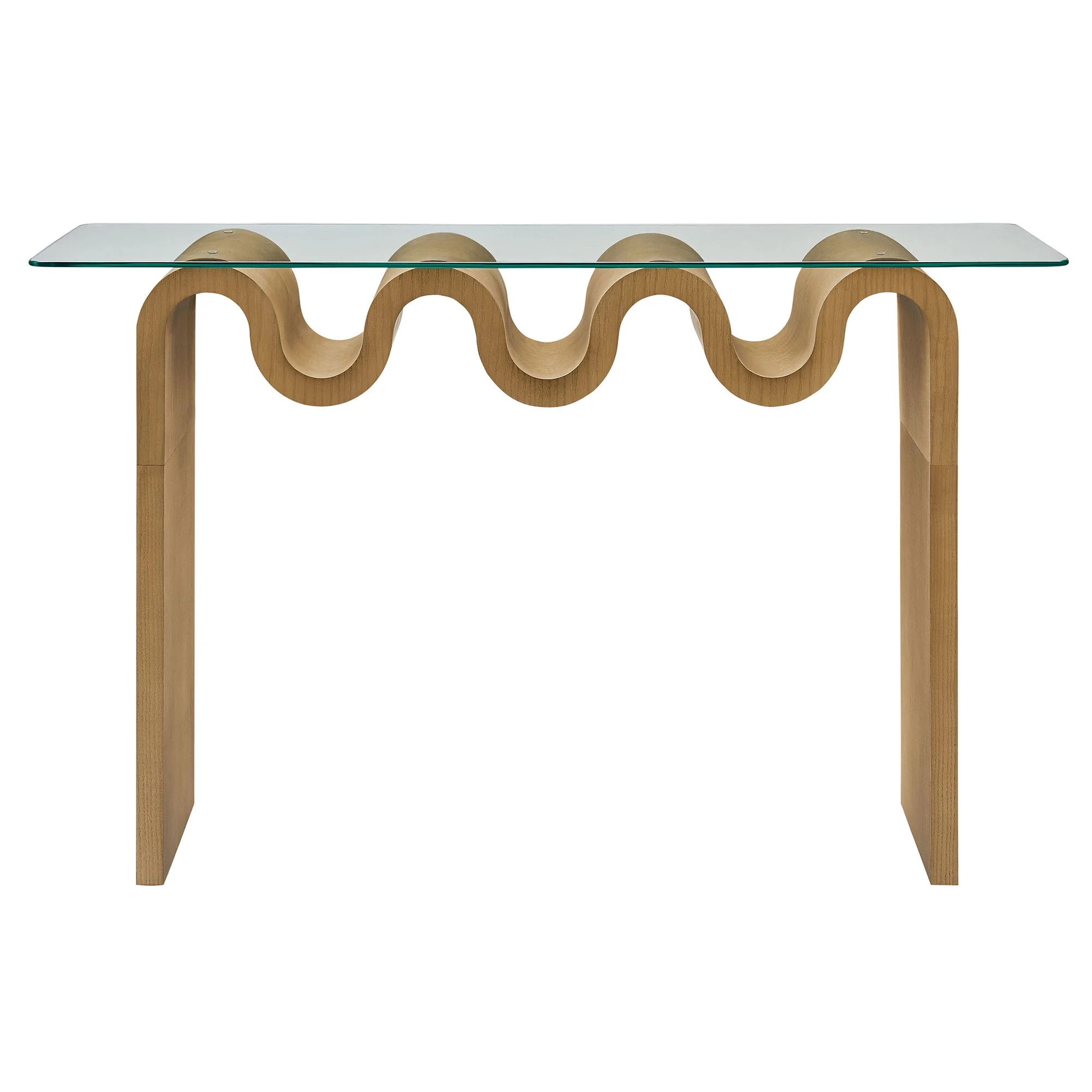 Ondine Glass Top 50 Inch Console Table In Natural | 1stopbedrooms