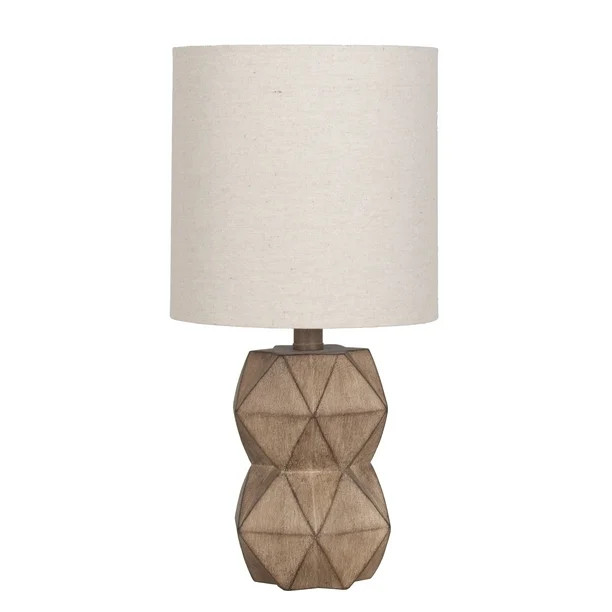 Better Homes & Gardens Weathered Wood Faceted Faux Wood Table Lamp, 15.75"H - Walmart.com | Walmart (US)