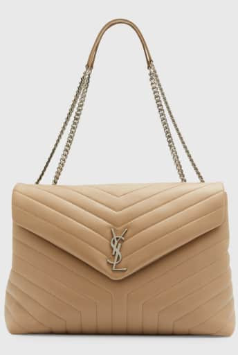 Saint Laurent College Medium YSL Matelasse Lambskin V-Flap Crossbody Bag with Golden Hardware | Neiman Marcus