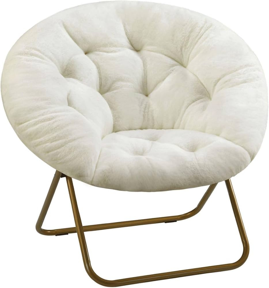 Comfortable Cozy Faux Fur Disc Chair Foldable Feature for Bedroom, Living Room and Dorm, Adult-Si... | Amazon (US)