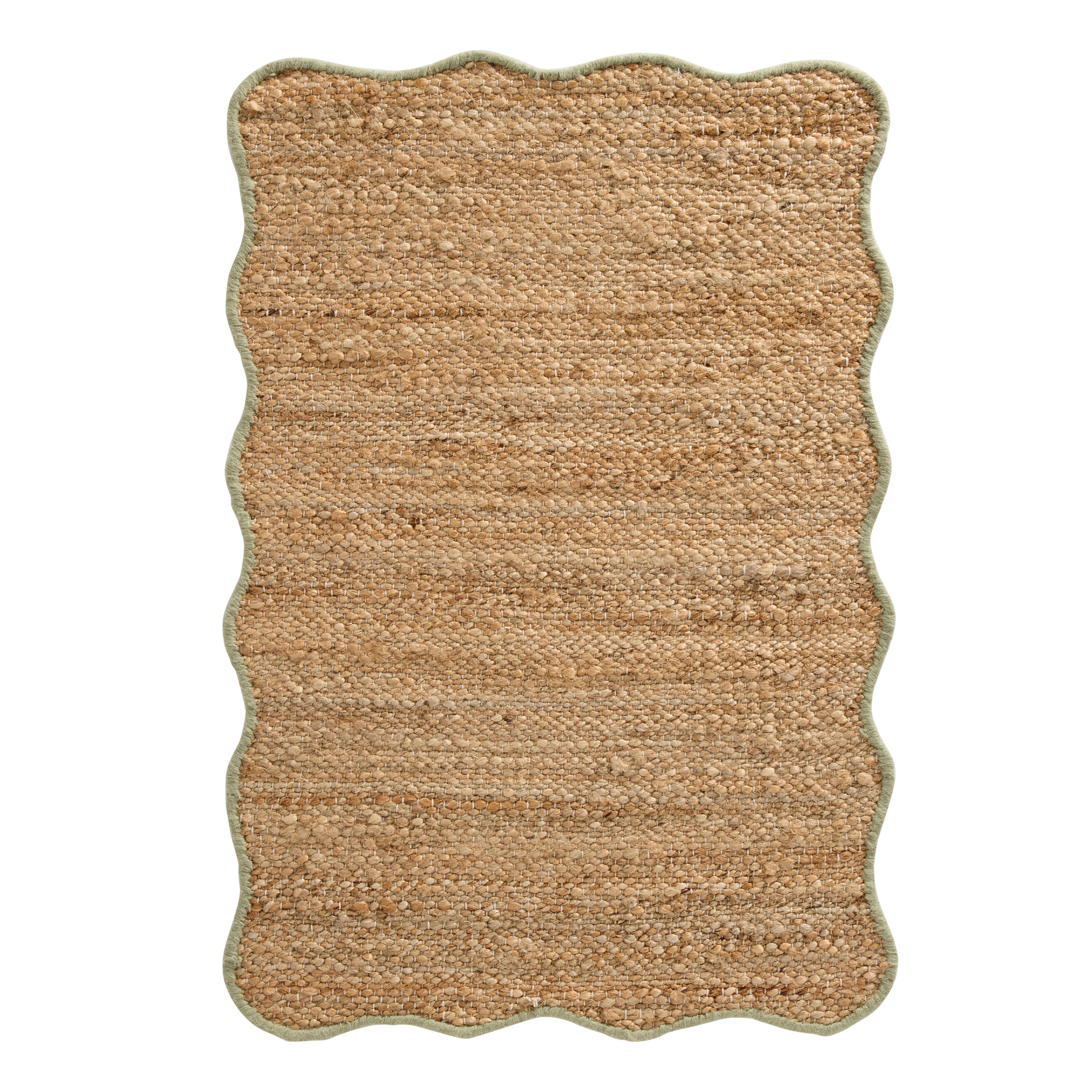 Dali Colorful Border Scalloped Natural Jute Blend Area Rug | World Market