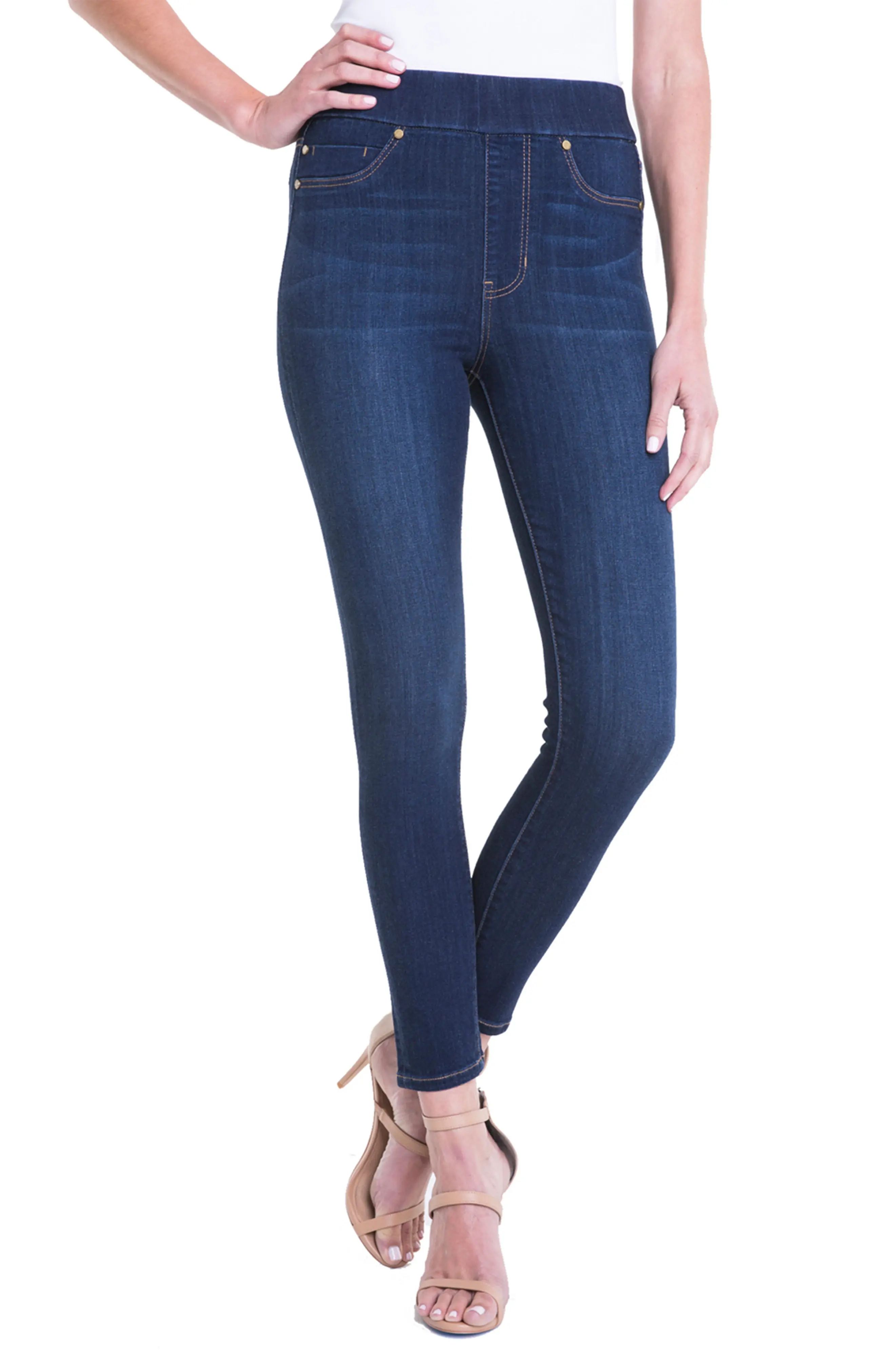 Women's Liverpool Jeans Company Farrah Pull-On Skinny Ankle Jeans, Size 6 - Blue | Nordstrom