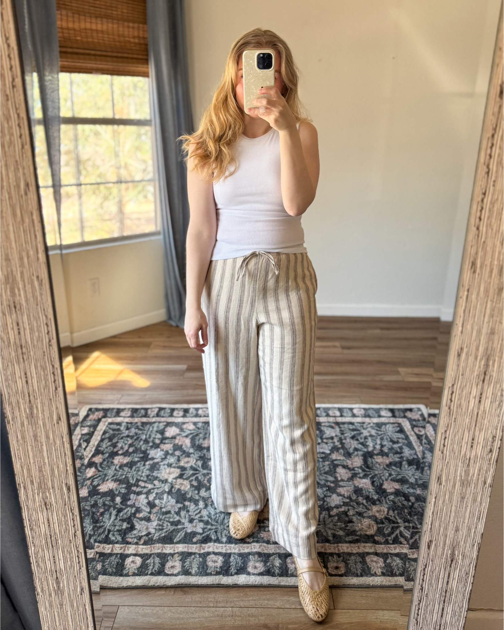 striped linen pants outfit ideas. love these @abercrombie linen pants for spring and summer. tts wearing my normal small short. 

#LTKsalealert #LTKSeasonal #LTKtravel