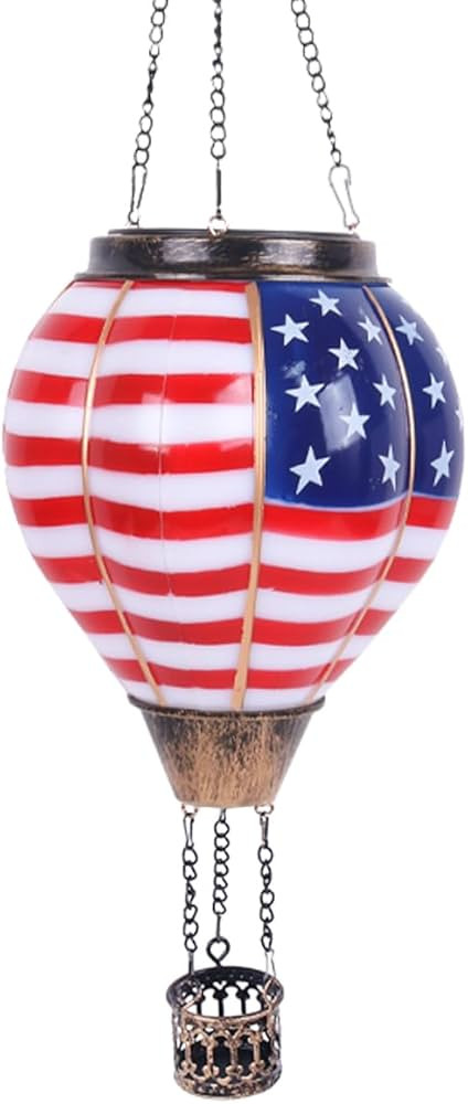 Solar Hot Air Balloon Lantern with Flame, Hanging Outdoor Waterproof Lantern with Flickering Flam... | Amazon (US)