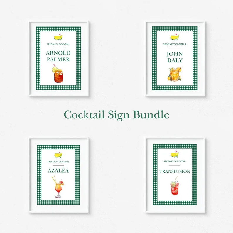 Masters Specialty Drinks Sign Bundle, Specialty Cocktails, Mastered First Year, First Birthday, G... | Etsy (US)