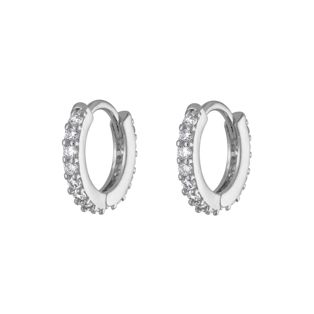 Mini Eternity Hoop Earrings in Sterling Silver | Maison Miru