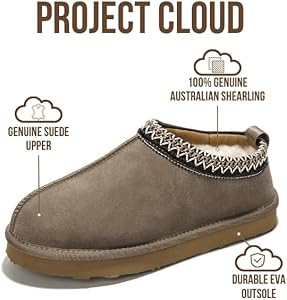 Project Cloud Genuine Leather Slippers for Women with Genuine Australian Shearling Fur Lining Wom... | Amazon (US)