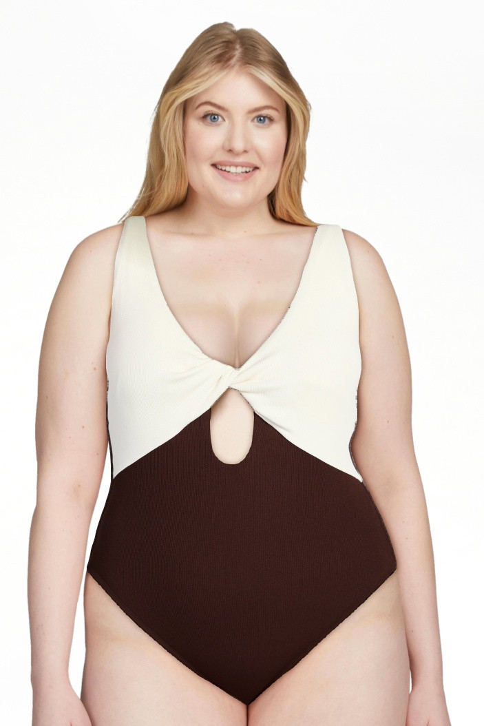 Time and Tru Women's and Women's Plus Collections Twist Front One Piece Swimsuit, Sizes XS-3X | Walmart (US)