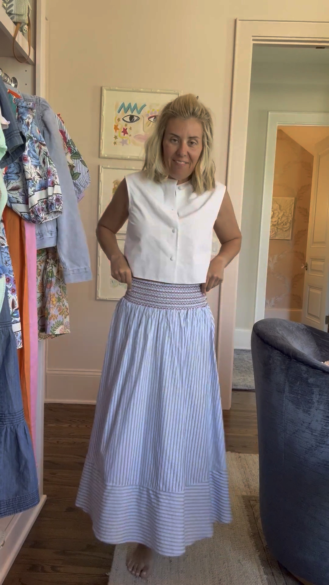 Mixing brands and I’m here for it! This top is a closet keeper. It goes with everything in your closet. I’ve paired it with this adorable maxi. I’m in a small top & skirt. 

#LTKOver40 #LTKSeasonal #LTKgrwm