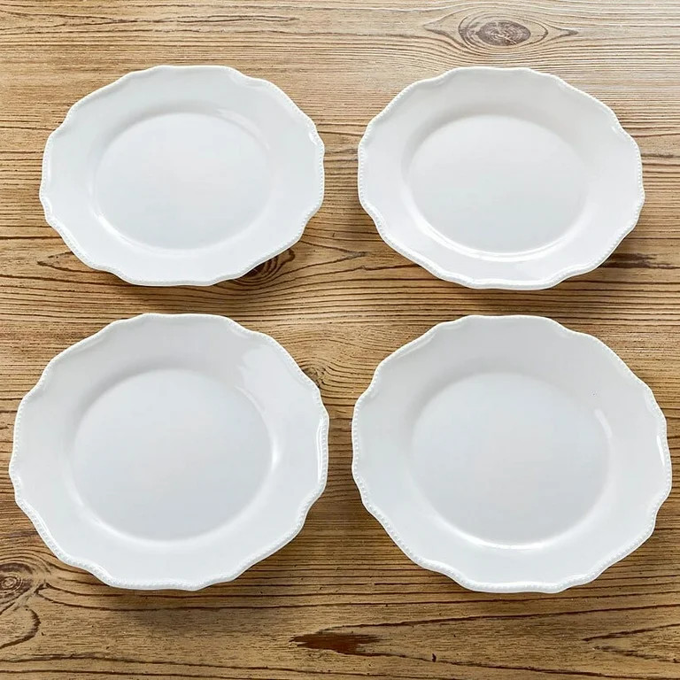 Ruffled Dinner Plates - Melamine Bead Dinnerware - Set of 4 | Walmart (US)