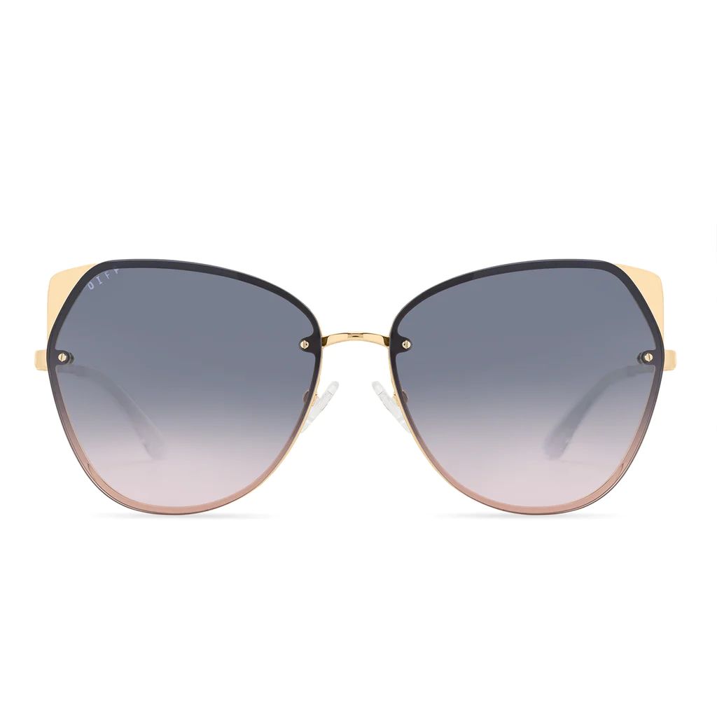 CORA - GOLD + BLUE TO LAVENDER FLASH SUNGLASSES | DIFF Eyewear