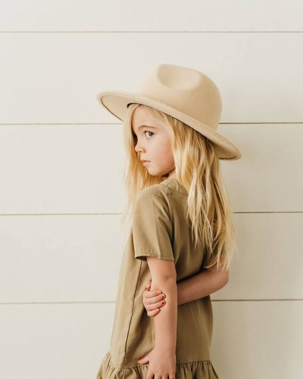 Bordeaux Mommy & Me Flat Brim Hat- Ivory | Bailey's Blossoms