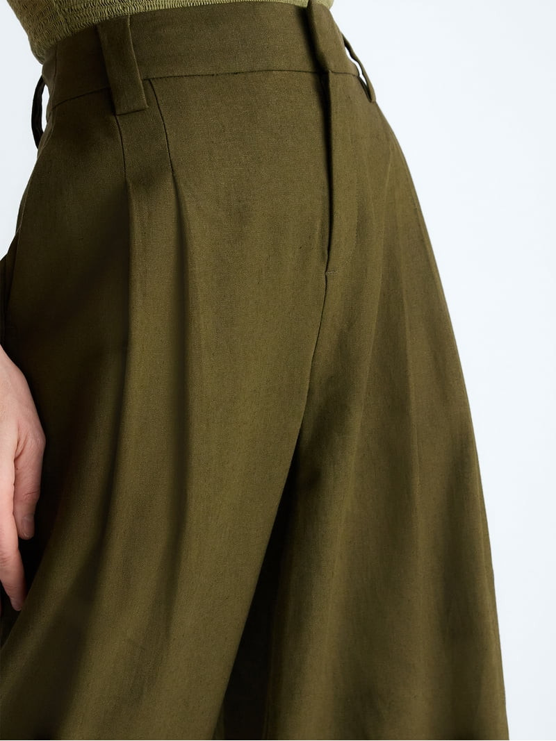 Scoop Women\u2019s Pleated Barrel Pants, 25'' Inseam, Sizes 0-26W | Walmart (US)