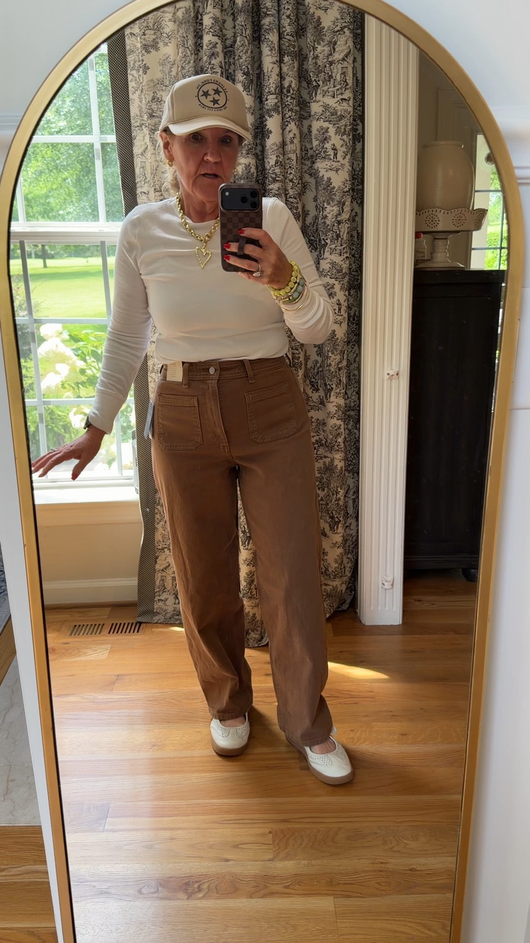 New jeans from target. Wearing my regular size 8 a bit snug in the waist so just decide how you want to wear them if you size up or not 
I’ll link a white long sleeve tee that’s similar

#LTKOver40 #LTKootd #LTKPetite