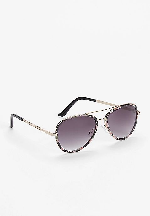 Floral Aviator Sunglasses | Maurices