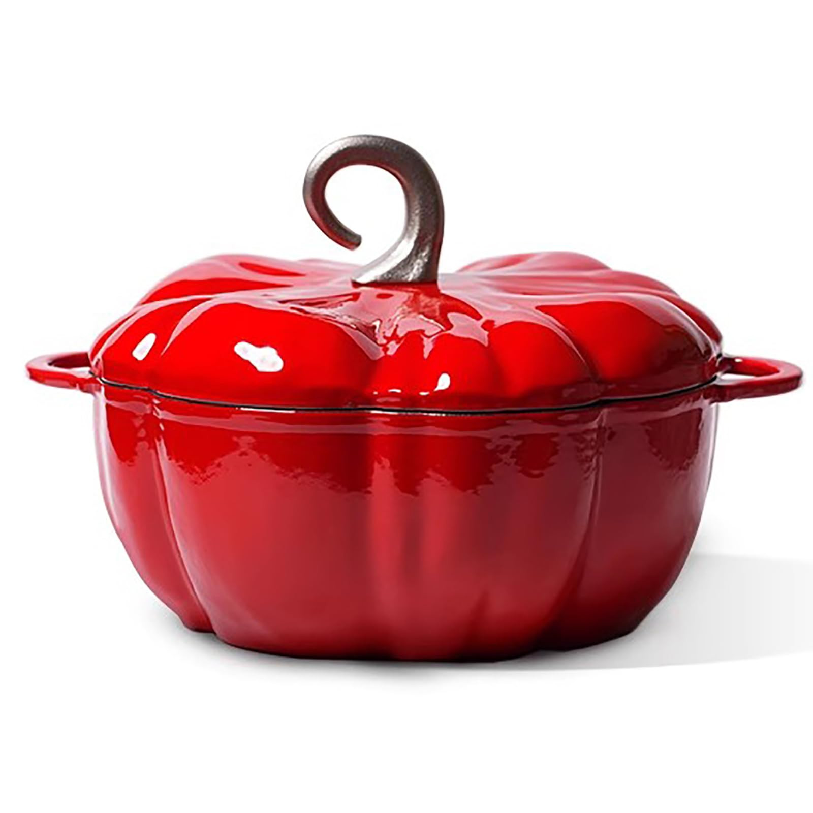 Red Pumpkin Dutch Oven Pot with Lid,4 Qt Pumpkin,cast Iron Dutch Oven with Knob,Non Stick Stew So... | Amazon (US)