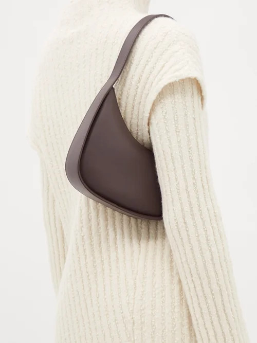 The Row - Half Moon Small Leather Shoulder Bag - Womens - Dark Brown | Matches (US)