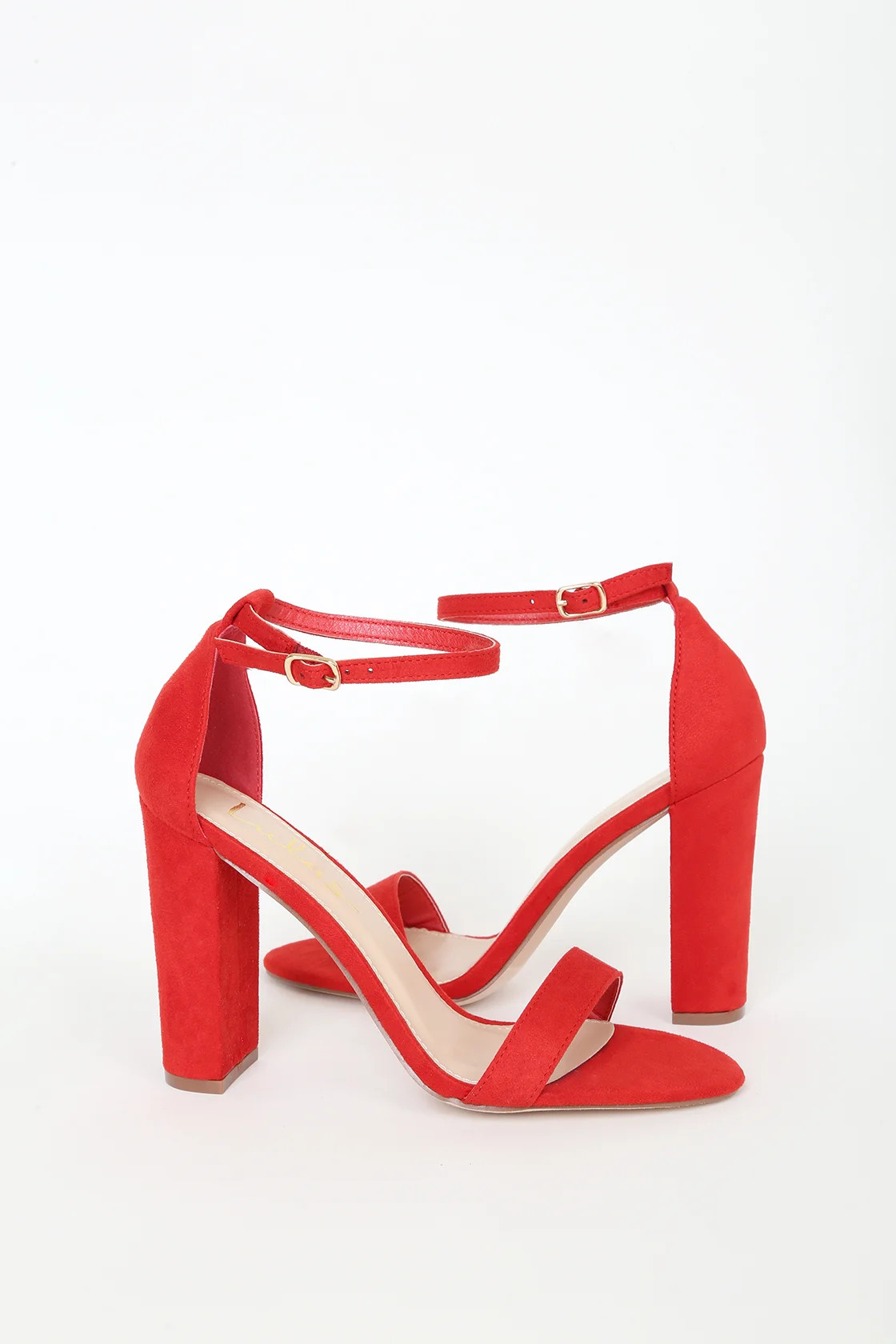 Taylor Red Suede Ankle Strap Heels | Lulus (US)