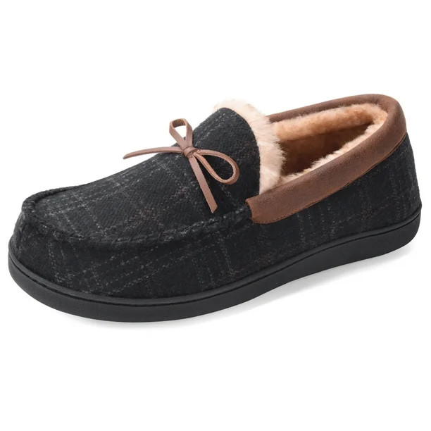 VONMAY Men's Moccasin Slippers Fuzzy House Shoes Memory Foam Indoor Outdoor - Walmart.com | Walmart (US)
