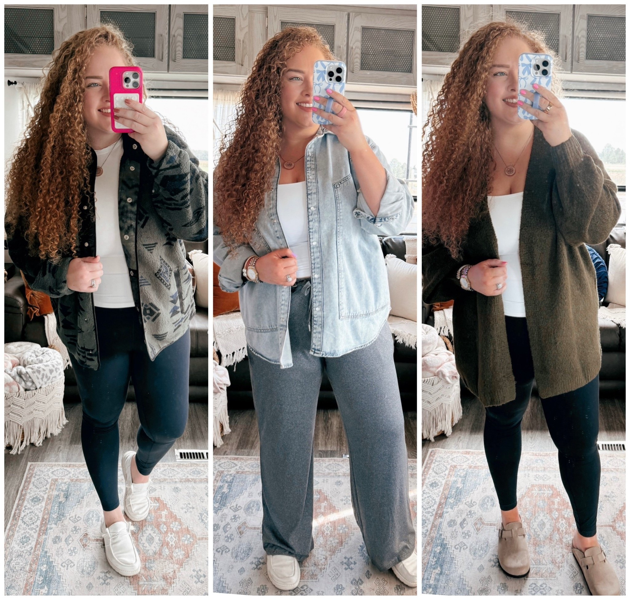✈️ 3 fall travel outfits I swear by 🍂 Comfy, cute, and perfect for airports, road trips, or weekend getaways! 👏
amazon cardigan | amazon green cardigan | amazon fall cardigan | fall outfit | clogs | amazon clogs | fall shoes | leggings | amazon leggings | amazon lululemon leggings dupe | tank top | amazon tank top | amazon fall outfit | casual fall outfit | amazon fall casual outfit | amazon fashion | amazon finds | amazon look | amazon outfit | fall outfit | fall look | fall fashion | fall finds | fall outfit inspo | fall fashion inspo | fall 2025 | gray sweatpants | amazon gray sweatpants | amazon gray sweatpants | white tank top | denim shacket | target denim shacket | pearl denim shacket | white hey dudes | Aztec jacket | amazon Aztec jacket | amazon jacket | fitted white top | amazon fitted white top | navy leggings | amazon navy leggings | leggings outfit 

#LTKSaleAlert #LTKautumn #LTKMidsize