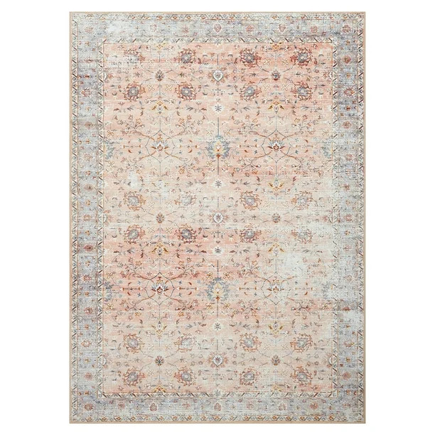 GlowSol 8'x10' Large Area Rug Persian Vintage Rug Indoor Machine Washable Distressed Thin Carpet ... | Walmart (US)