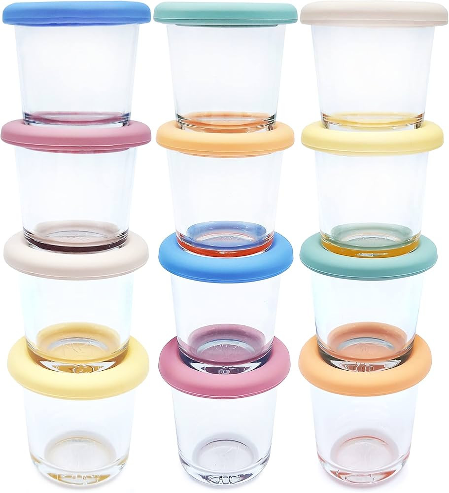 Elk and Friends 4oz Borosilicate Glass Baby Food Storage Jars with Silicone Lid | Strong Glass | ... | Amazon (US)