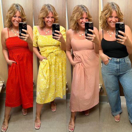 Target deals! Red dress and yellow skirt & top size large , pink dress medium but need large, jeans size 16

#LTKOver40 #LTKFindsUnder50 #LTKSaleAlert