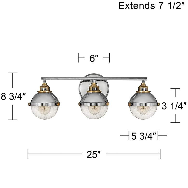 Hinkley Fletcher 25" Wide Modern Polished Nickel 3-Light Bath Light - #91T01 | Lamps Plus | Lamps Plus