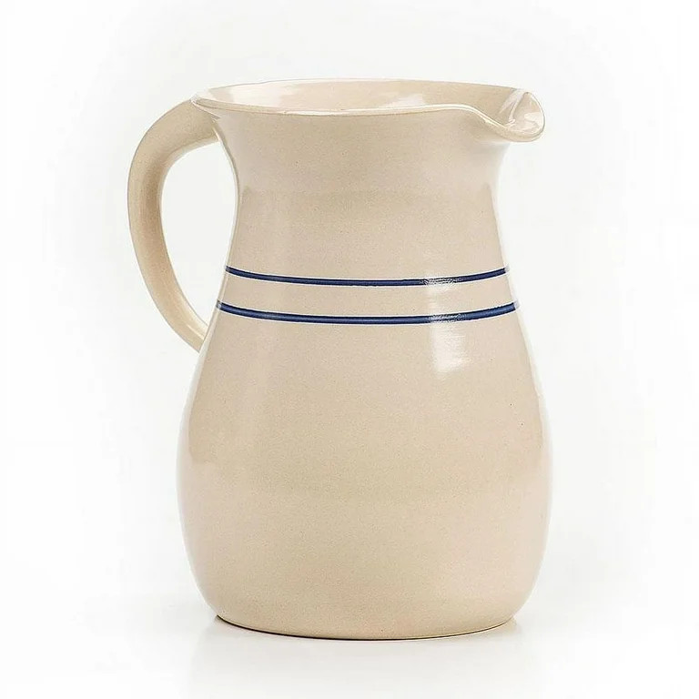 Martinez Pottery Heritage Blue Stripe Stoneware Pitcher | Walmart (US)