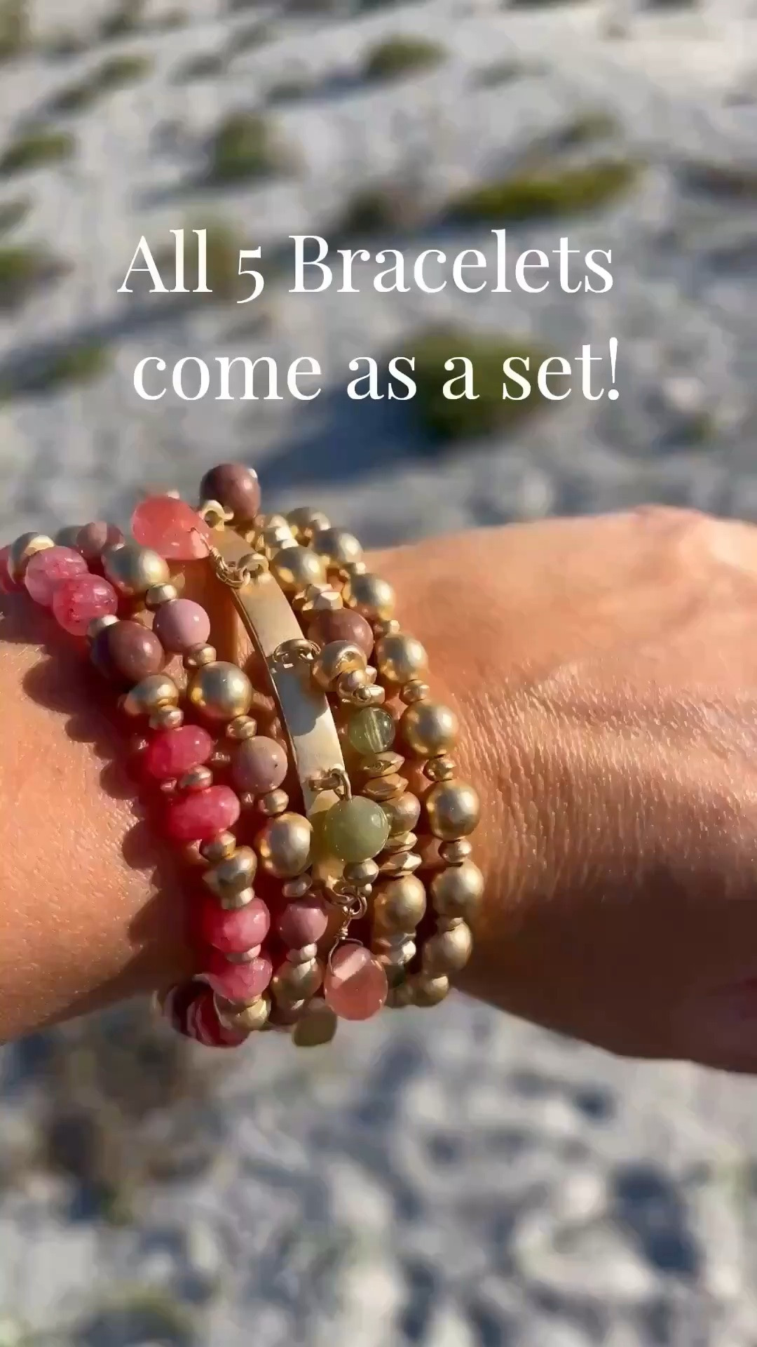 Summer jewelry 

All 5 bracelets come as a set. Great colors for spring and summer. Pinks, greens, golds and earth tones.

#LTKSeasonal #LTKOver40 #LTKSaleAlert #LTKTravel #LTKgrwm #LTKootd #LTKMidsize #LTKSwim #LTKvlog