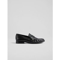 Adira Black Nappa Leather Stud Loafer, Black | L.K. Bennett (UK)