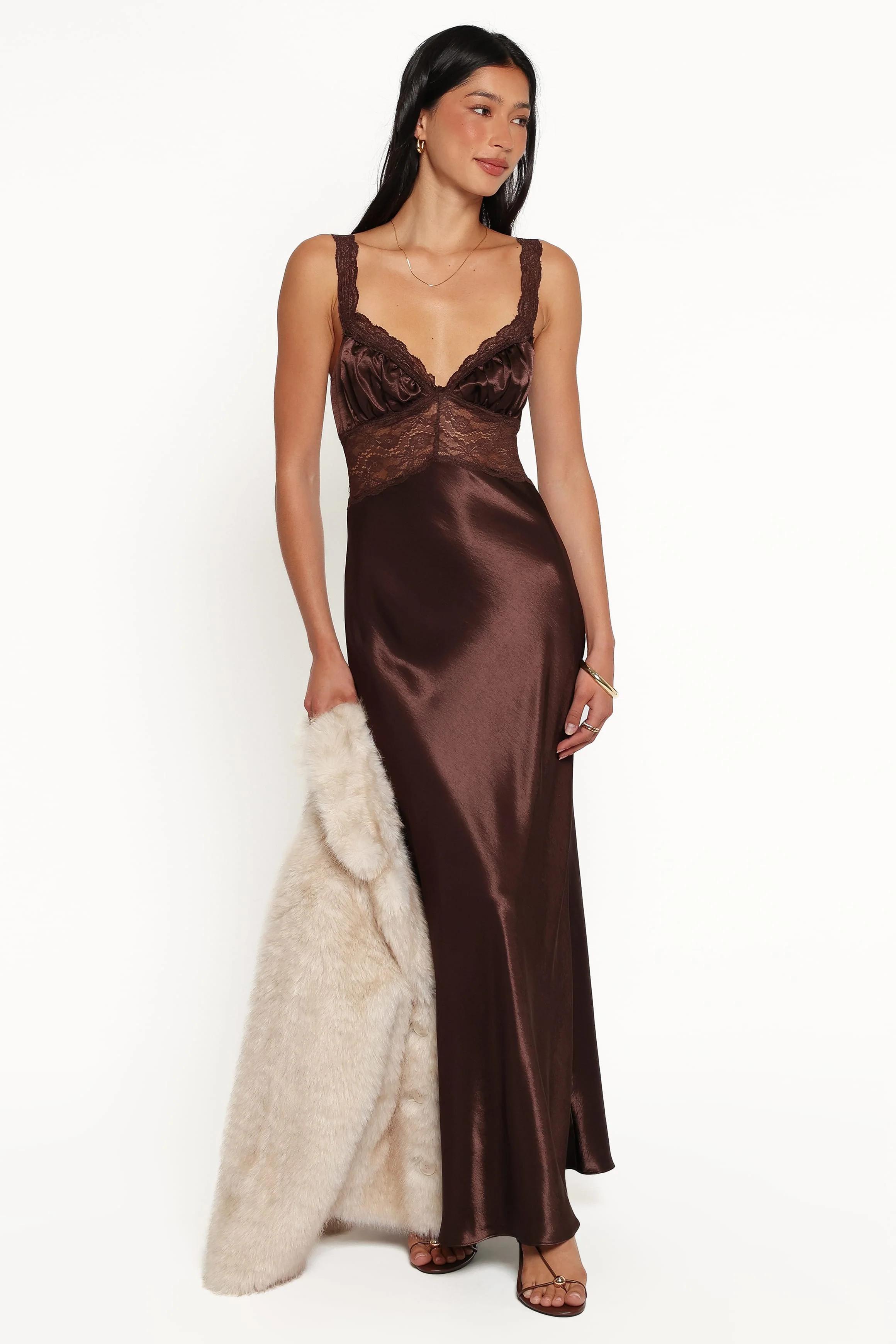 Nitara Maxi Dress - Brown | Petal & Pup (US)