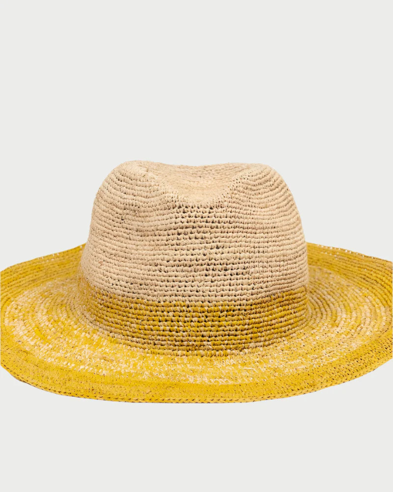 Raffia Floppy Hat - yellow/natural | WEST2WESTPORT