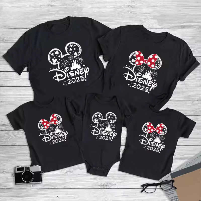 2025 Disney Trip Mickey Minnie Mouse Family Matching Shirts Cotton Dad Mom Bro Sis Kids T Shirt B... | AliExpress (US)