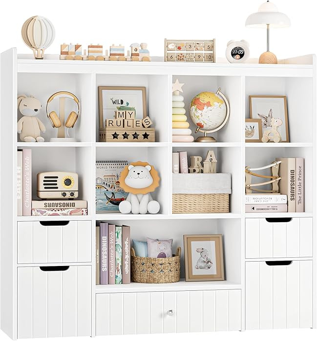 HORSTORS 48"W Kids Toy Storage Organizer, Large Toy Storage Chest with Removable Bins, 46"H Kids ... | Amazon (US)