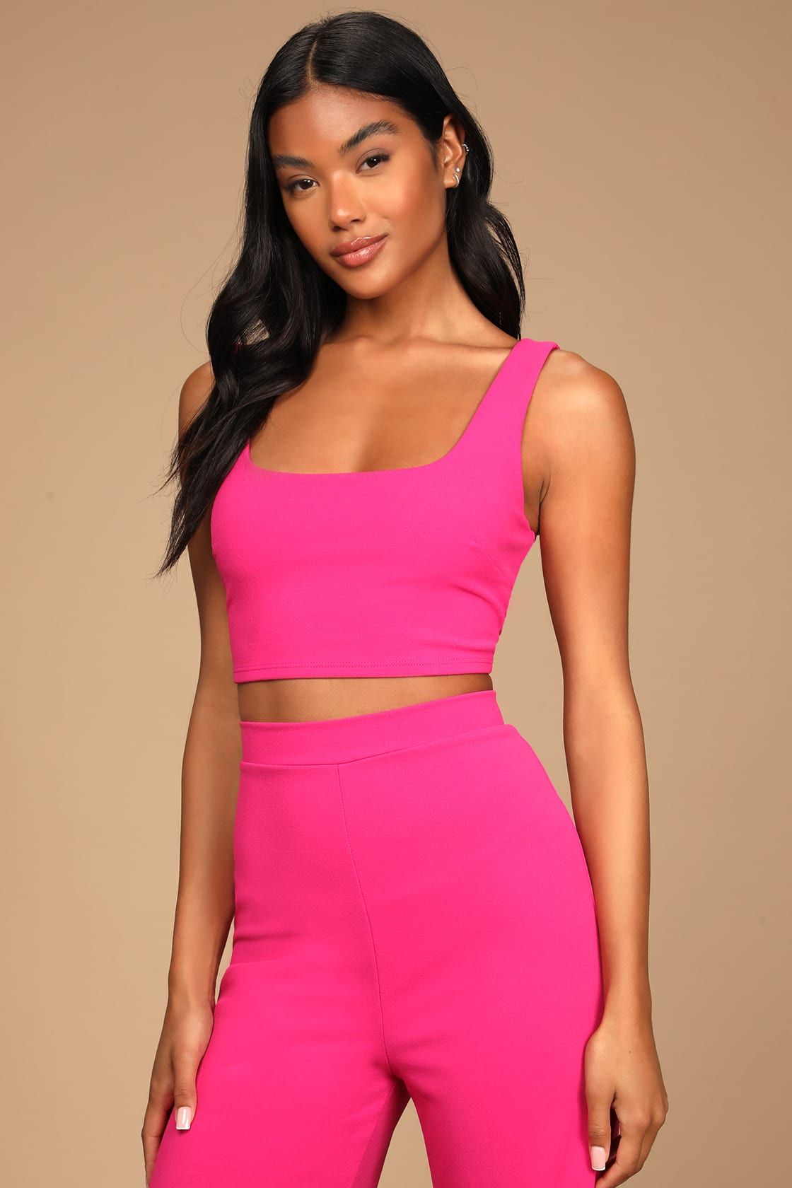 Only Tonight Hot Pink Two-Piece Wide-Leg Jumpsuit | Lulus (US)