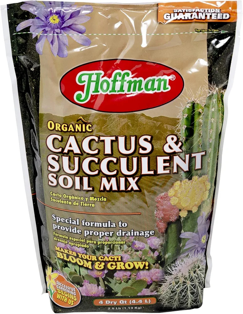 Hoffman 10404 Organic Cactus and Succulent Soil Mix, 4 Quarts, Brown/A | Amazon (US)