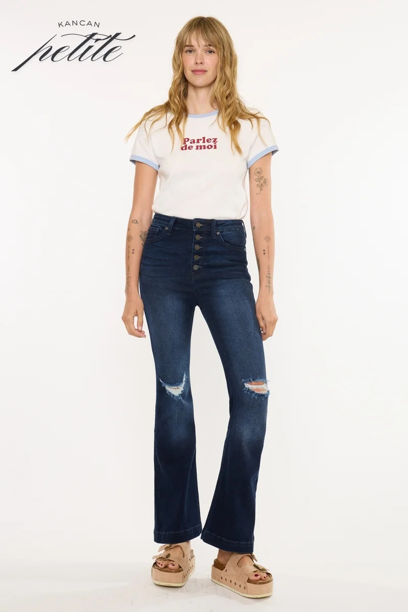 Dixie Ultra High Rise Flare (Petite) | Kancan USA