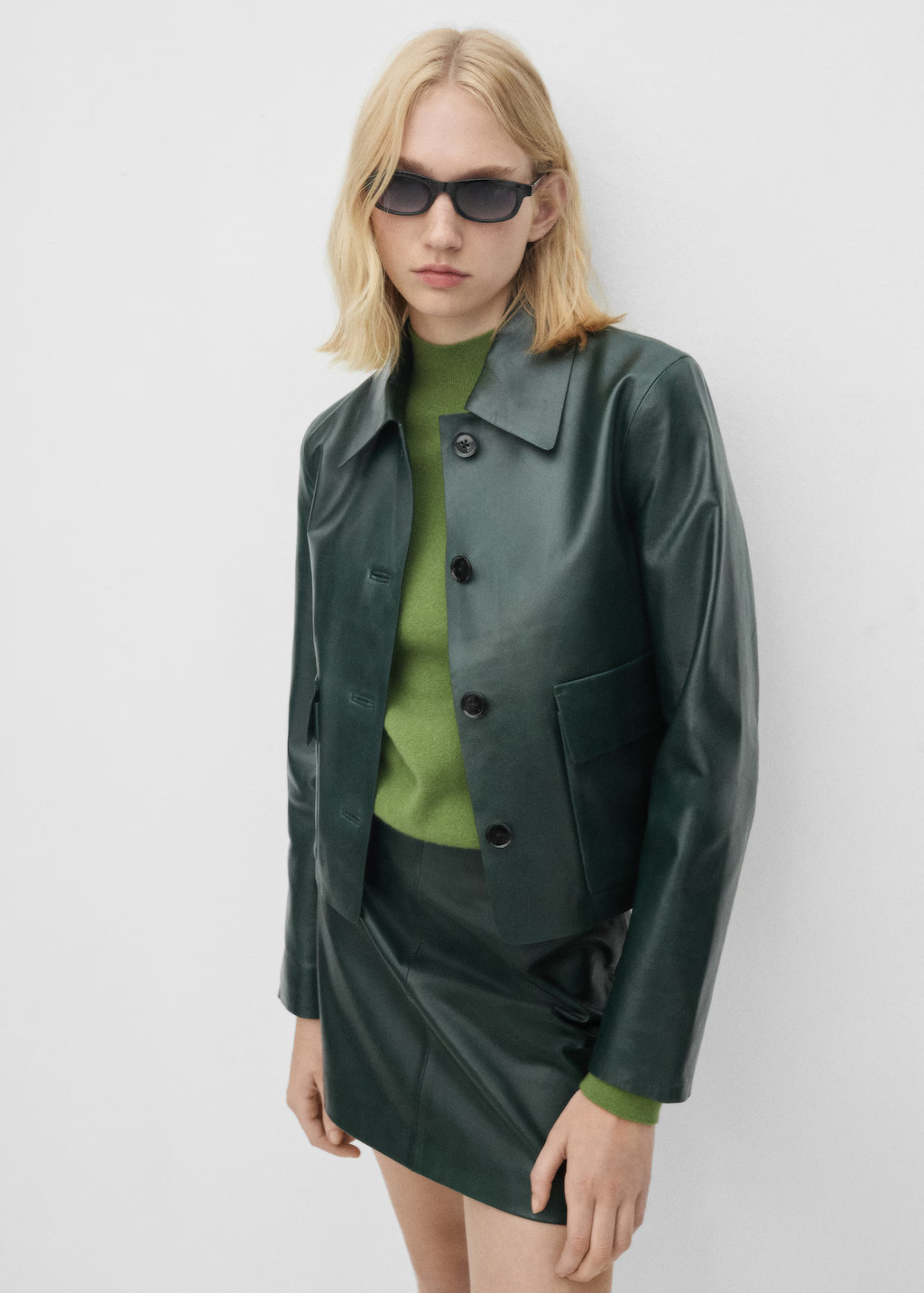 100% leather jacket with buttons | MANGO (US)