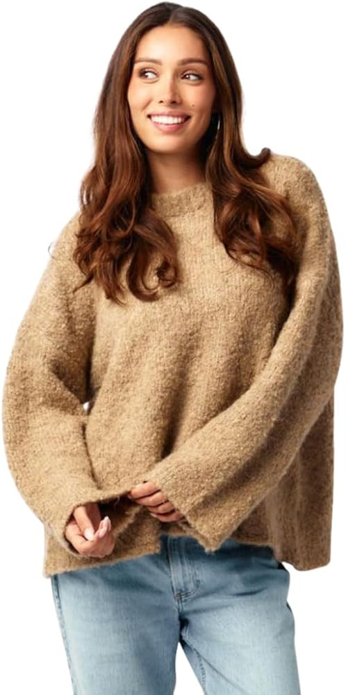 Almere Boucle Pullover Sweater, Womens Oversized Crewneck, Wool Blend Fall and Winter | Amazon (US)