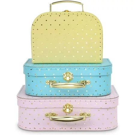 Jewelkeeper Paperboard Suitcases, Set of 3 – Nesting Storage Gift Boxes for Birthday Wedding Easter  | Walmart (US)