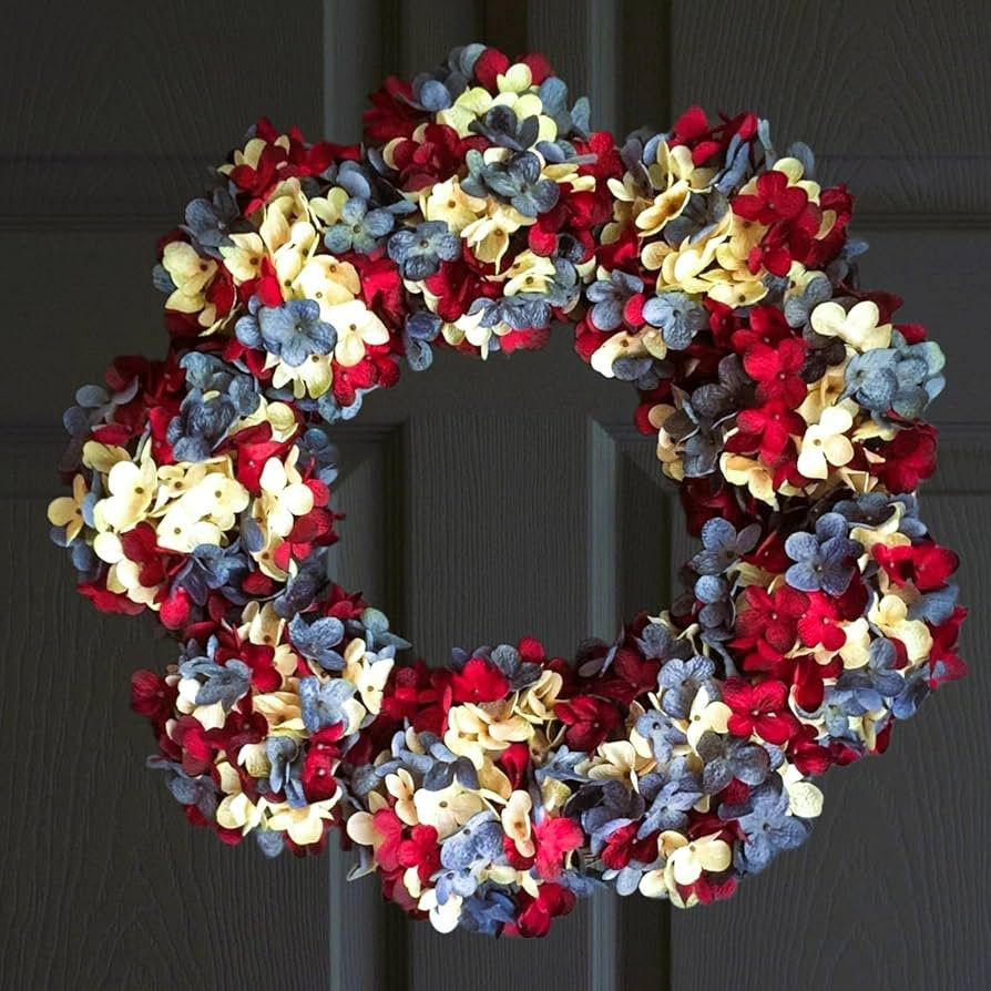 20" Memorial Day Wreaths Patriotic Star Spring Fourth of July Wreath Red White and Blue Pride Sum... | Amazon (US)