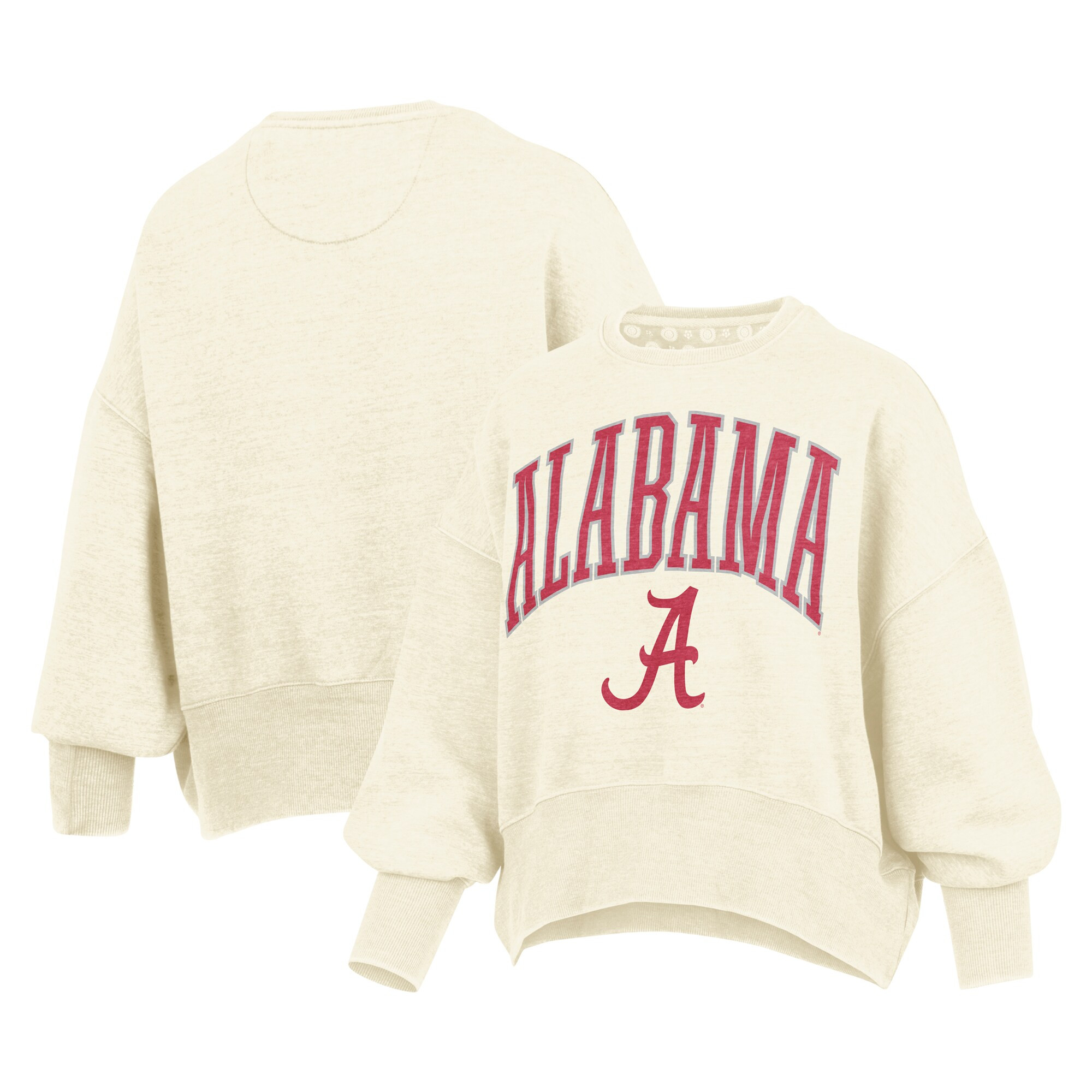 Alabama Crimson Tide Pressbox Women's Marni Side Split Pennant Pullover Sweatshirt - Cream | Fanatics