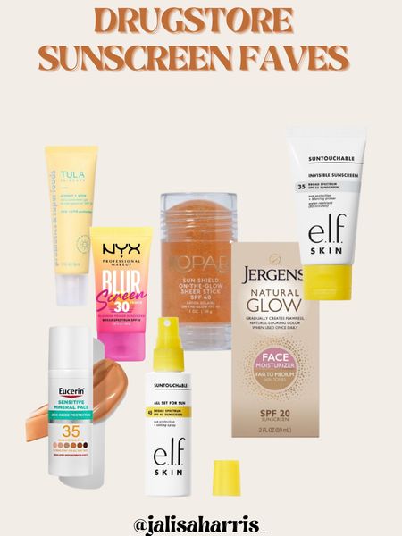 Sunscreen faves at Target 

Nyx
ELF
Jergens 
Eucerin
Kopari
Tula  

#LTKxTarget #LTKsalealert #LTKbeauty
