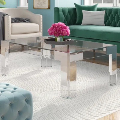 Stoll Coffee Table Everly Quinn Table Base Color: Chrome | Wayfair North America