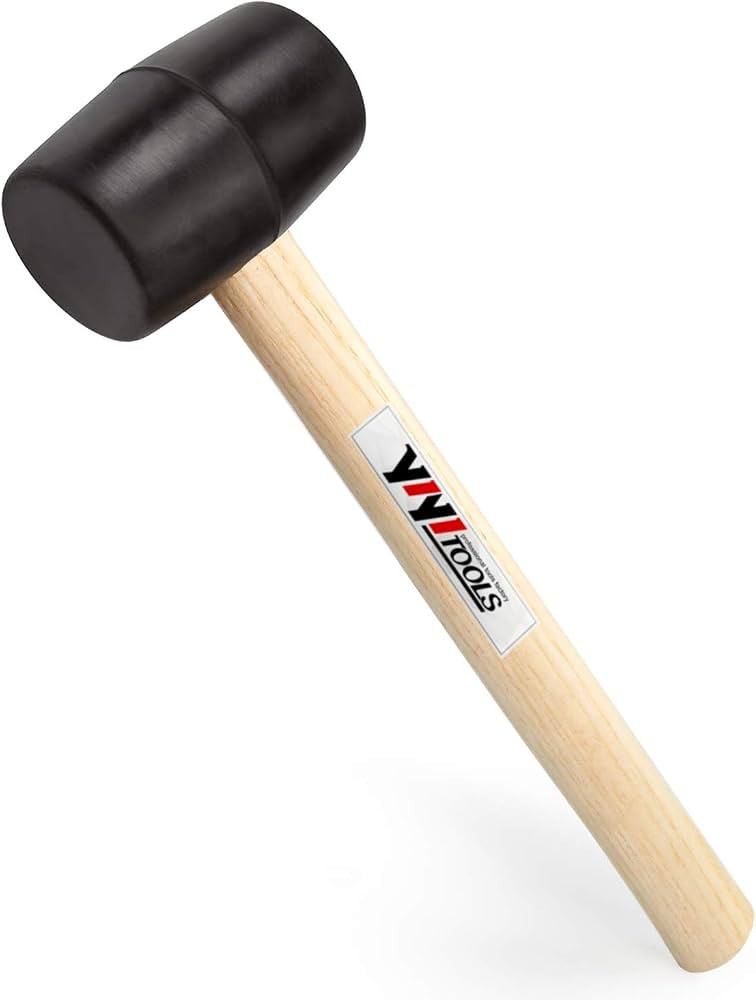 YY-2-005 Rubber Mallet Hammer With Wood Handle–8-oz, black | Amazon (US)