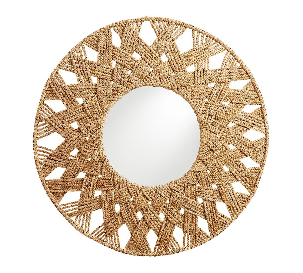 Stinson Round Handwoven Wall Mirror - 42" 45" | Pottery Barn (US)