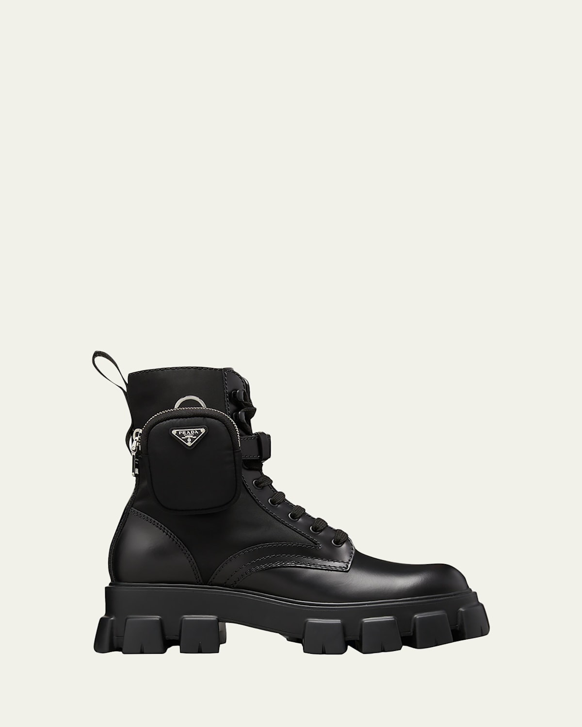 Men's Re-Nylon & Leather Zip Pocket Combat Boots | Bergdorf Goodman
