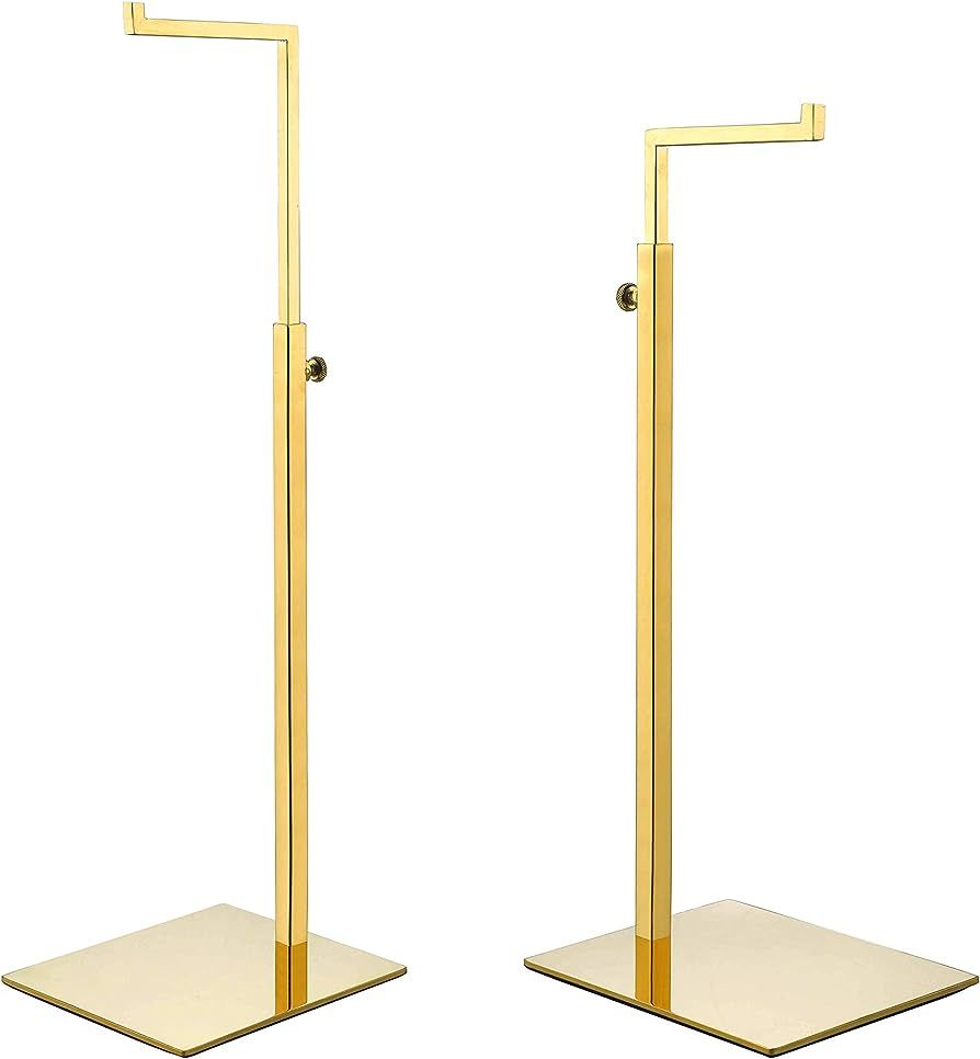2 Pack Polished Gold Hanging Bag Handbag Rack Display Stand, Retail Countertop Single Hook Adjust... | Amazon (US)